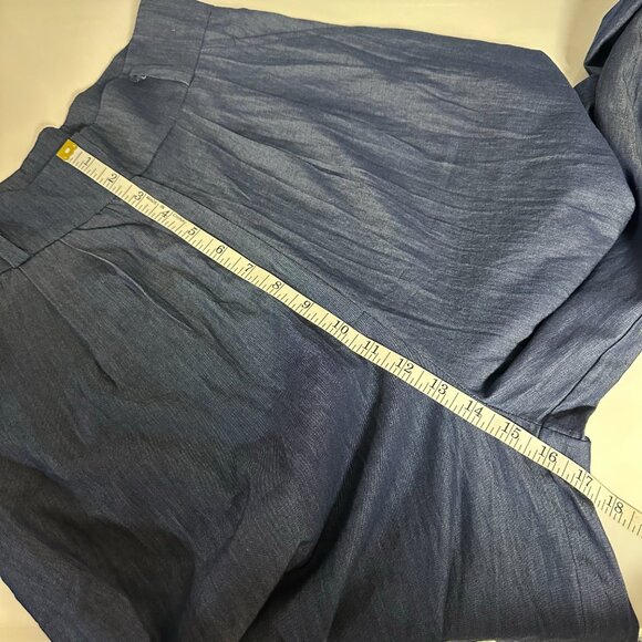 eShakti Cotton Denim Palazzo Pants - Picture 12 of 14